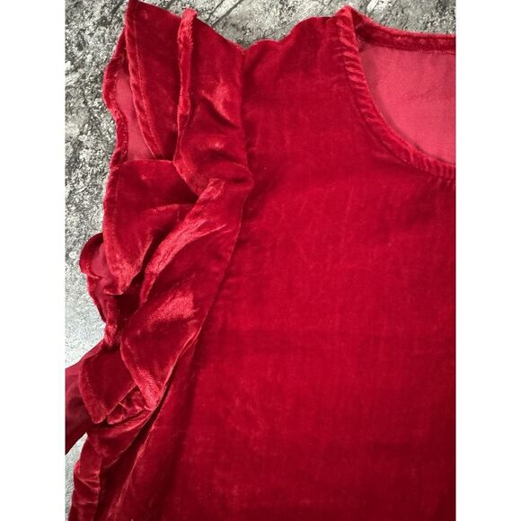 Chelsea & Violet Womens Velvet Flutter Sleeve Mini Dress Red NWT Sz M - Picture 6 of 14